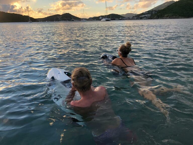 &Beyond Yacht Charter guests enjoying the Sea Bobs amenity during a charter in St. John, Virgin Islands